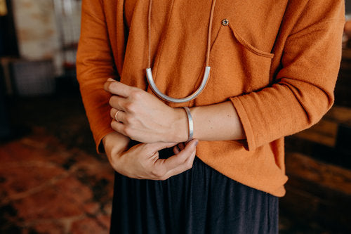 Thin Hammered Aluminum Cuff