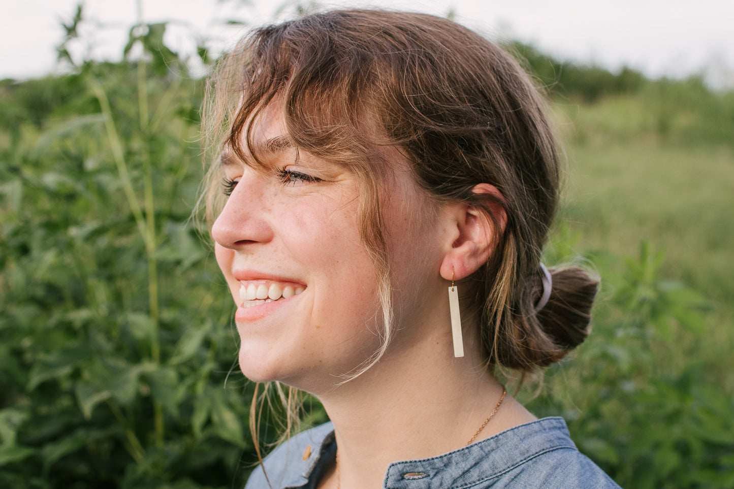 Betty Bone Earrings with Gold Hooks