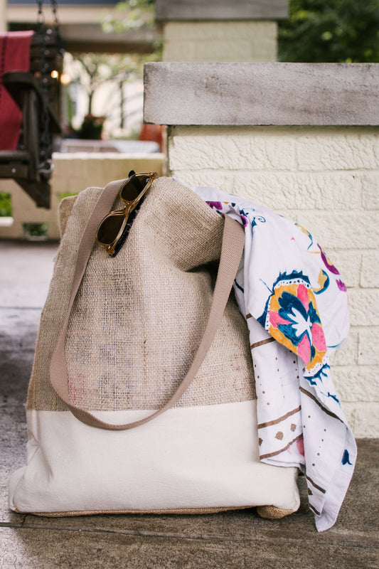 Burlap Market Tote