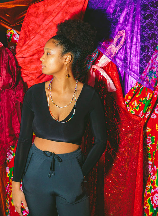 Koulè Lavi Beaded Wrap Choker