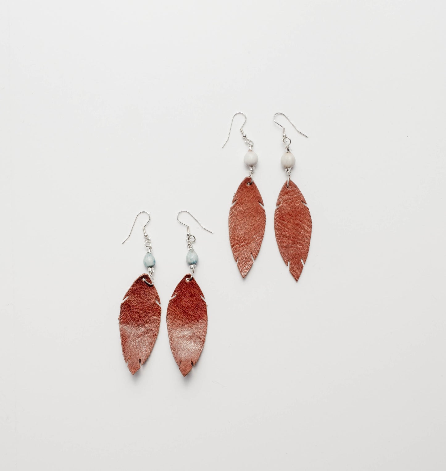Leather Feather Earring