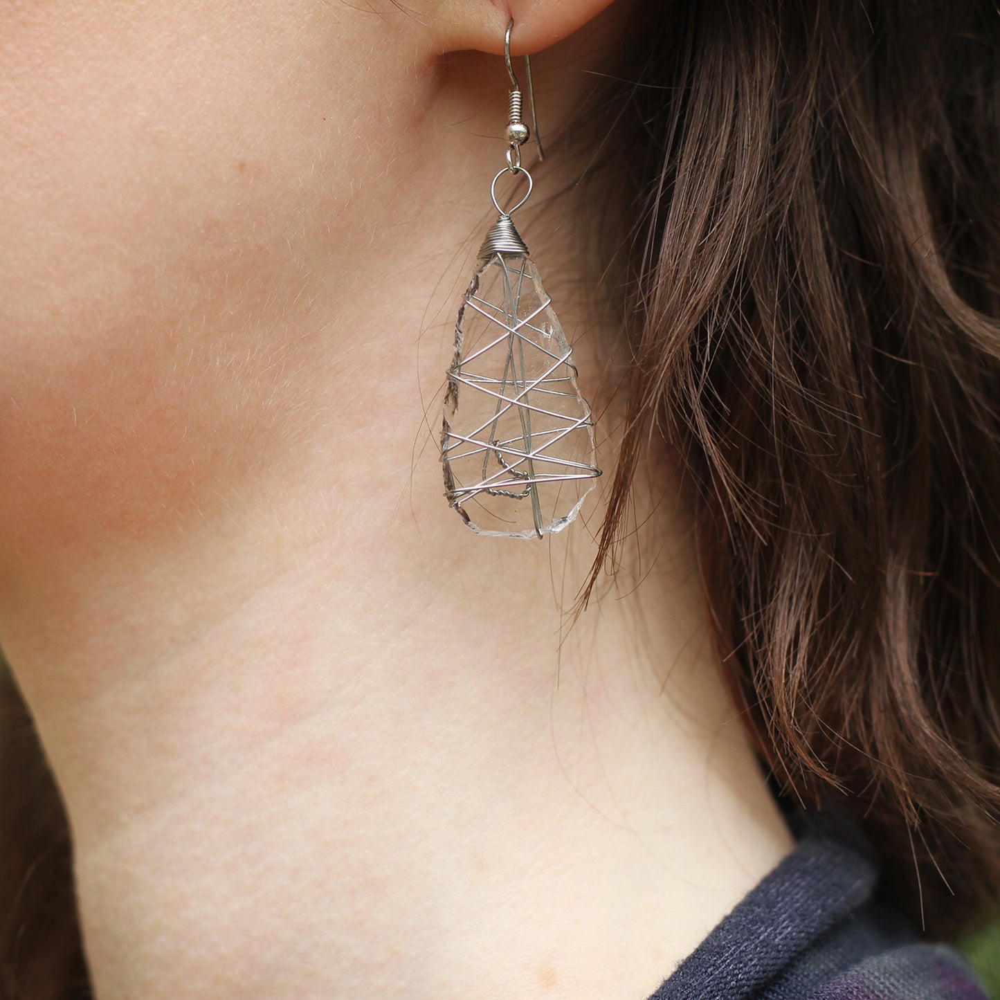 Tumbled Glass Earring