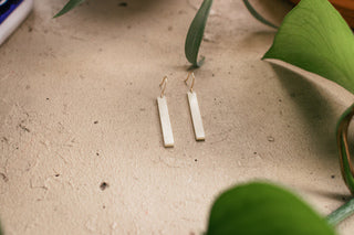 Betty Bone Earrings with Gold Hooks